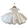 Vestido Satinado para Niña 2026 Nuevo Estilo Vestido de Princesa para Primer Cumpleaños Infantil Elegante Vestido para Dama de Boda Falda de Tutú