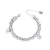 Pulsera Amuleto de la Suerte Copo de Nieve para Hombre Hip Hop de Nicho Diseño Simple Sentido de la Moda Joyería de Mano para Mujer Accesorios Versátiles para el Viaje
