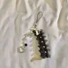 Estilo Chanel Encaje Corazón de Niña Lazo Hecho a Mano DIY Cadena para Teléfono Móvil Portátil Original Cámara CCD Adornos Colgantes