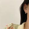Aretes de Perla Gota de Agua para Mujer, Estilo Coreano, Modernos, Sencillos, Ganchos para Oreja Aptos para el Trabajo, Aretes de Presión, Aretes Creativos Estilo Ins