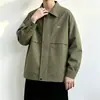 Jaqueta de Trabalho Bordada Preta Masculina Primavera e Outono Retro Americano Marca Japonesa da Moda Tamanho Plus Jaqueta Casual Solta Masculina