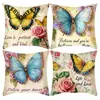 TEMU Funda de Almohada de Lino con Estampado de Mariposa 3D Imitación Color Retro Mariposa con Lentejuelas Brillantes