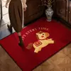 2026 Año del Caballo Felpudo Felpudo Puerta de Entrada Felpudo de Año Nuevo Alfombra Roja Festiva de Bucle para Entrada