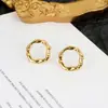 Brincos de Círculo Espelhado Irregular Côncavo e Convexo Estilo Coreano Geométricos Simples Ins Estilo Cool Forma Especial Joia de Orelha Versátil