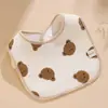 Babero en Forma de U de Gasa de Seis Capas para Recién Nacido Impermeable Antivómito Comida Absorbente Babero Bebé Bebé Toalla de Saliva