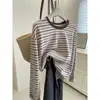 ¡Suave y favorecedora camiseta de rayas de manga larga para mujer! Camiseta base casual de estilo coreano para primavera, relajada y holgada, adelgazante, con cuello redondo