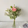 Buquê de Mão Simulada de Lótus, Buquê Simulada, Design de Flores Artificiais, Buquê de Mão para Casamento, Arranjo de Flores de Seda