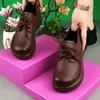 Mocasines para Mujer 2026 Primavera y Otoño Nuevo Estilo Suela de Plataforma Aumentadores de Altura Antideslizantes Zapatos para Mamá de Mediana Edad Punta Redonda Cuero Suave Suela Suave Planos