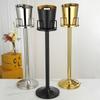 Cubo de Champán de Acero Inoxidable Estilo Europeo Lujoso Cubitera Vertical con Soporte Accesorios para Bar en Casa ktv Modelo de Exhibición de Vino