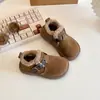 Zapatos Birkenstock para Niñas 2026 Nuevo Otoño/Invierno Suela Suave Antideslizantes Zapatos de Cuero con Felpa Zapatos de Princesa para Niña Pequeña Zapatos de Algodón para Bebé