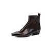 Botines Chelsea de Piel de Vaca Lavables de Alta Calidad para Viajar Invierno 2026 Tacón Bajo Grueso Punta Cuadrada Todo Piel Genuina Botines de Tirar para Mujer 42