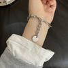 Estilo frío cadena en U europea y americana pulsera de oblea de acero de titanio para todo el cuerpo para hombres y mujeres parejas no se decolora simple de moda genial