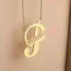 Collar de Nombre de Moda Personalizado Colgante de Letra Inglesa Cadena para Clavícula para Mujer Joyería de Acero Inoxidable de Lujo Ligero Cadena para Suéter Venta al por Mayor