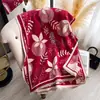 Bufanda de Imitación Cachemir de Alta Gama Estilo Retro Francés Mariposa Nueva para Mujer en Otoño e Invierno Grosor Adicional Cálida para Exteriores Chal de Oficina