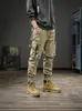 Nueva colección de otoño: Pantalones de trabajo americanos para hombre, de corte slim y elegantes, para uso en exteriores, con múltiples bolsillos y un diseño moderno de pierna cónica