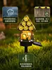 Luz de Jardim Solar à Prova d'Água de Resina com Coruja para Paisagem de Natal e Feriados - Luz de Chão para Exterior Transfronteiriça