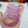 Pulseira de Calcedônia Meio Branca Meio Rosa para Fornecimento ao Vivo Pulseira de Ágata Tulipa Gradiente Jade Pulseira de Jade em Tiras Redondas para Mulheres