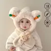 Chapéu Infantil Cachecol de Bebê Tudo-em-Um Outono e Inverno Fofo Super Fofo Chapéu para Meninos e Meninas Aqueecido Chapéu com Proteção de Orelha para Bebê