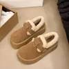 Botas Birkenstock de suela gruesa para mujer con forro de felpa, botas de nieve engrosadas para uso en exteriores, nuevo modelo de invierno 2026, antideslizantes, cálidas, zapatos de algodón peludos