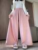 Pantalones anchos Lazy Sticky Rice para mujer, otoño 2024, nuevos pantalones rectos holgados de cintura alta, pantalones casuales de pierna ancha