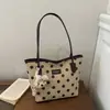 Bolsa de mão fashion estilo coreano com poás para mulheres, nova bolsa tote color block casual 2026, bolsa de ombro de grande capacidade para o dia a dia e passeios