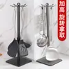 Suporte Rotativo para Espátulas de Bancada para Cozinha Doméstica, Prateleira com Ganchos para Pendurar Colheres, Espátulas, Conchas e Organizador de Utensílios de Cozinha