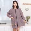 Delantal fino para uso exterior, para el hogar, cocina, antiincrustante, de manga larga, ropa de trabajo para primavera y otoño, para mujer, estampado, para catering, especial para exteriores.