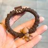 Corea del Sur Dongdaemun con anillo para el cabello de oso de pedrería, lindo para niña, banda para el cabello de alta elasticidad, cuerda para moño, estuche de cuero