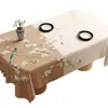 Nuevo mantel de mesa de comedor ovalado modelo 2025 estilo chino, impermeable, a prueba de aceite, resistente al calor, lavable, de lujo ligero con un toque de alta gama