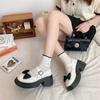 Zapatos Mary Jane con lazo francés para mujer, invierno 2024, nuevos mocasines de suela gruesa y tacón grueso, combinables con todo y hebilla