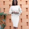 Ofertas especiales de vestidos de moda de cintura alta y manga larga para mujer, suministro transfronterizo africano 2023
