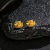 Prata 925 Banhada a Ouro Corindo Incrustado Gato Lúcido Yuanbao Furo Reto Acessórios DIY Novo Estilo Chinês Estilo Chinês Acessórios Versáteis
