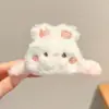 Grampo de Cabelo de Desenho Animado Recheado Estilo Coreano Outono e Inverno Grampo de Cabelo para Menina Grampo de Cabelo Fofo Grampo de Tubarão para Trás da Cabeça Tamanho Grande