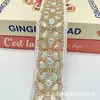 Nuevo Hilo Dorado Organza Bordado de Lentejuelas Ropa Accesorios Estilo Étnico Bordado de Lentejuelas Encaje