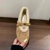 Zapatos Birkenstock de Peluche Estilo Coreano para Mujer 2026 Otoño/Invierno Nuevos Planos Suela Suave Zapatos Mary Jane Cálidos de Algodón
