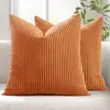 Funda de Almohada de Pana de Color Sólido Transfronteriza de Amazon Funda de Almohada Lumbar de Raya Recta Simple Funda de Cojín para Sofá Suministro Directo de Fábrica
