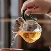 Taza Gong Dao de Cristal Bai Cai Rosa Resistente al Calor de Borosilicato Alto con Asa Separador de Té Mar de Té Utensilio para Infusionar Té Juego de Té