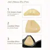 Bestseller transfronterizo: Protectores mamarios triangulares autoadhesivos para pechos grandes, insertos de bikini transpirables, protectores mamarios engrosados para hacer que los pechos pequeños se vean más grandes