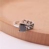 Anillo Retro de Plata Tailandesa Cara Sonriente Anillo Abierto para el Dedo Índice Femenino Moda Ins Estilo Frío Simple Elegante Estudiante Fresco