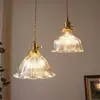 Lámpara colgante verde, lámpara colgante pequeña de mesita de noche, estilo de mediados de siglo, lámpara para pasillo de entrada, lámpara de madera maciza retro francesa, alta calidad