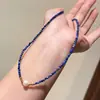 Collar de lapislázuli con cuentas para mujer, gargantilla vintage simple y versátil de perlas de agua dulce, cadena elegante para la clavícula, pulsera a juego