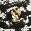 Popular Transfronterizo Anillo Chapado en Oro Arena de 18K Estilo Europeo y Americano Lujo Ligero Alta Gama Mariposa Anillo Abierto Joyería de Mano Venta al por Mayor