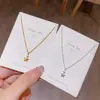 Colar Pingente Estrela Versátil Estilo Coreano para Mulheres Simples Versátil Fashionável Corrente para Clavícula Acessórios Venda por Atacado