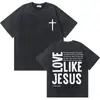 [Lavado Transfronterizo] Camiseta Lavada Glory Moda de Verano para Hombres y Mujeres Cruz