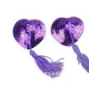 Cubretetinas Sexy de Lentejuelas con Forma de Corazón y Borlas, Accesorios Sexys de Lencería, Lencería Sin Costuras Anti-Exposición, Diseño de Gota de Sangre