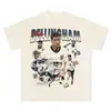 Camiseta Retro Americana Jude Bellingham Estrella del Fútbol Inglés Lavada Vintage Manga Corta Transfronterizo