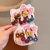 Conjunto de elásticos de cabelo infantis estilo coreano com bolinhas, laços e florzinhas, projetado para meninas prenderem o cabelo sem causar danos, acessórios de cabelo