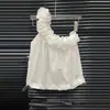 Llegada Nueva Verano 2026 Conjunto de Moda con Flores 3D para Mujer Top Corto de Un Hombro Nicho + Pantalones Casuales de Pierna Ancha