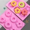 Molde de cozimento azul 6 mesmo padrão donut molde de bolo de silicone DIY tornando o produto comestível reciclável