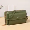 Bolsa Popular para Celular 2026 Novo Modelo Bolsa para Celular com Três Zíperes Carteira Longa para Mulheres Carteira de Grande Capacidade Bolsa Transversal